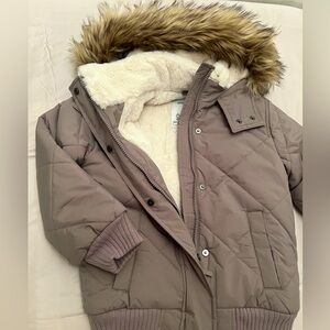 Winter puffer coat with fur hood. Girls sz 7/8.